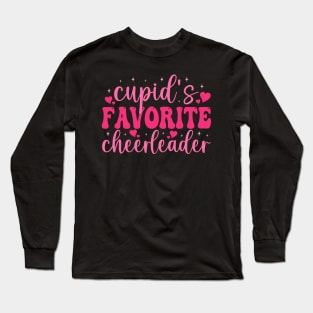 Cupids Favorite Cheerleader Valentine Day Love Cheer Women Long Sleeve T-Shirt